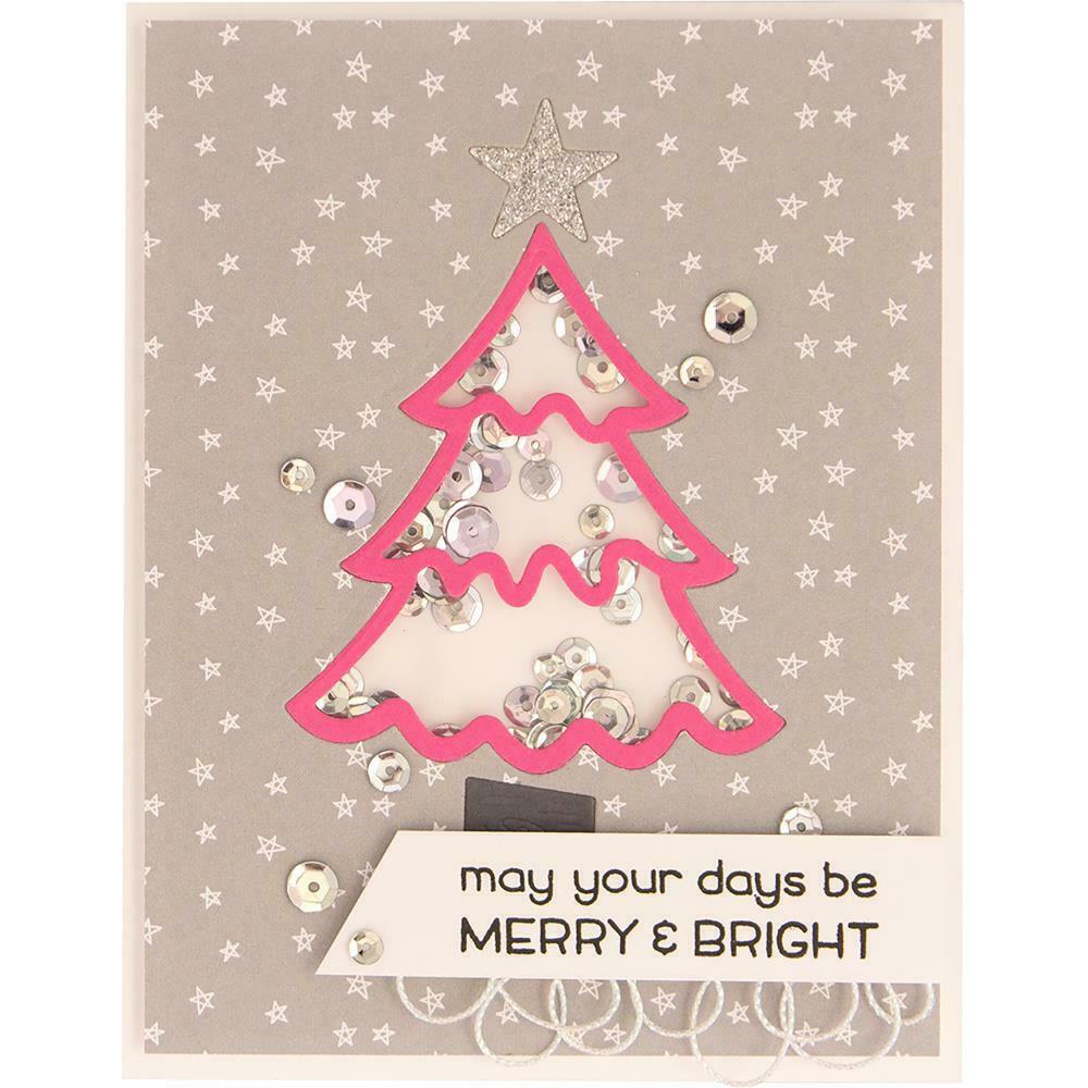 Spellbinders Dies Christmas Tree Die D-Lites Cut Emboss Deboss Stencil 2pc