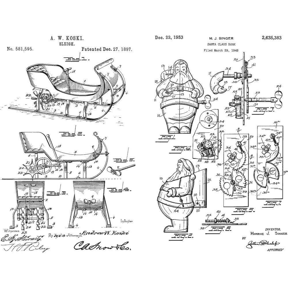 Tim Holtz Rubber Stamps Inventor 6 Christmas Stampers Anonymous