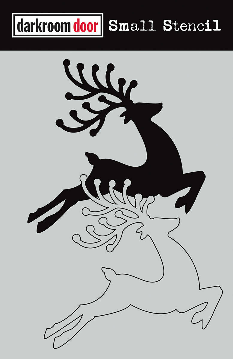 Darkroom Door Small Stencil Reindeer Set 4.5in x 6in Plastic