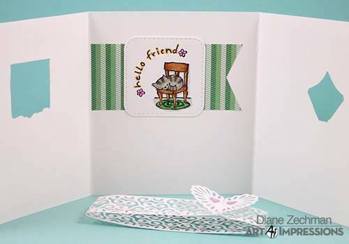 Art Impressions Mini TryFolds Garden Window Cling Rubber Stamps & Dies 6pc