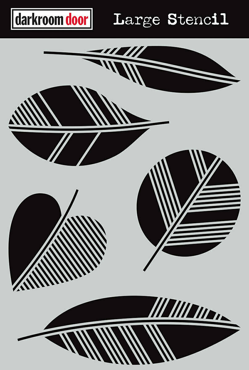 Darkroom Door Large Stencil Carved Leaves 9 x 12 inch Plastic