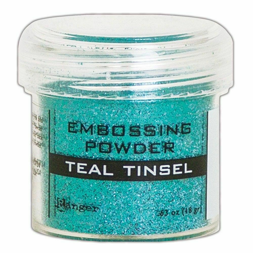 Ranger Embossing Powder Teal Tinsel 1oz Jar Weight 0.63oz/18gr