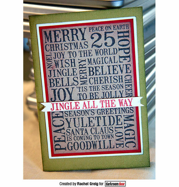 Darkroom Door Word Block Rubber Stamp Christmas 118mm x 80mm