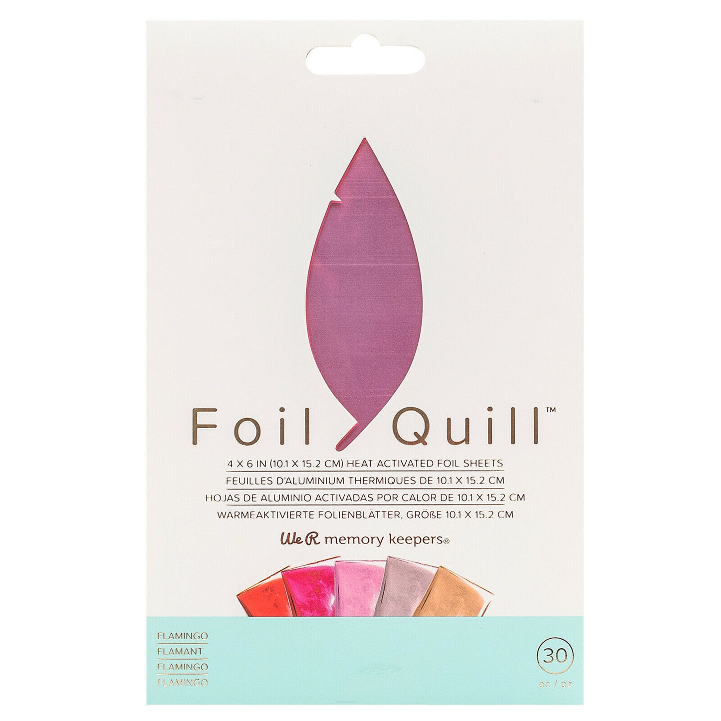 We R Memory Keepers Foil Quill Heat Activated Sheets Flamingo 4" x 6" - 30pc