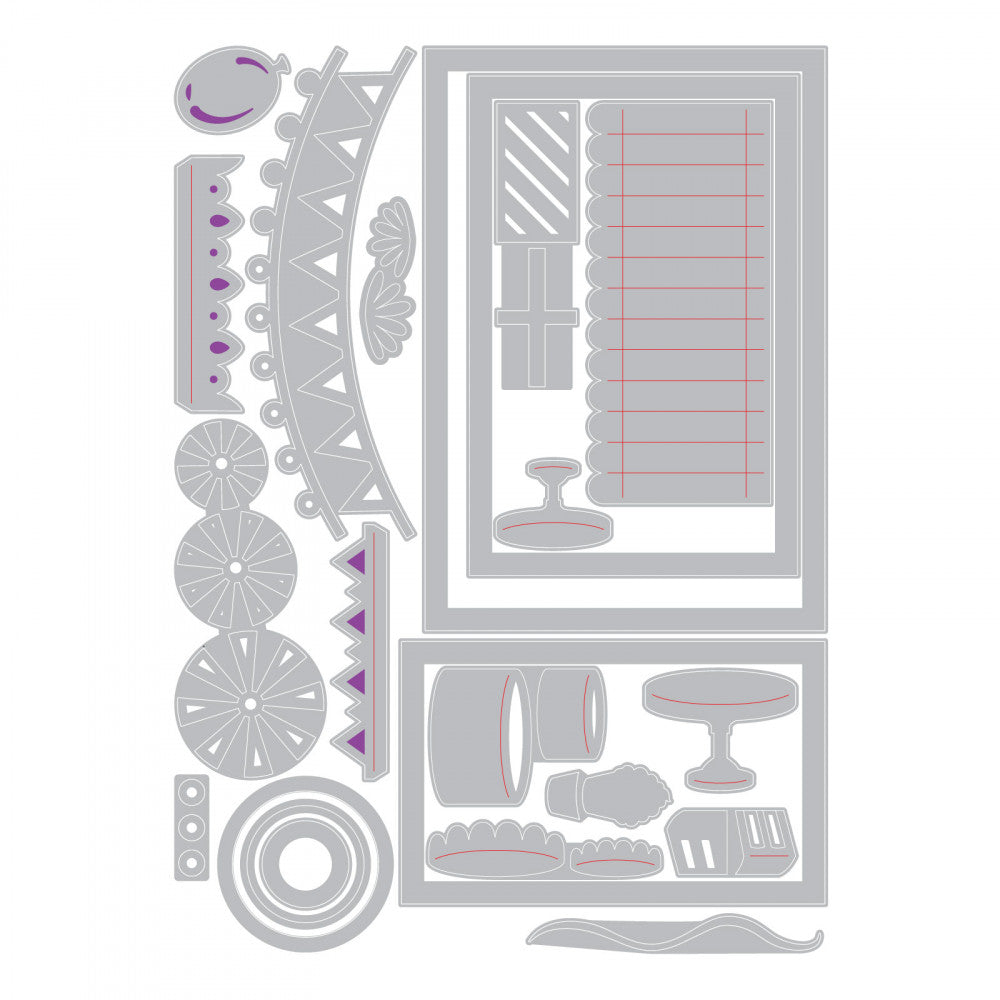 Sizzix Thinlits Dies Birthday Shadow Box Courtney Chilson 22pc 663581