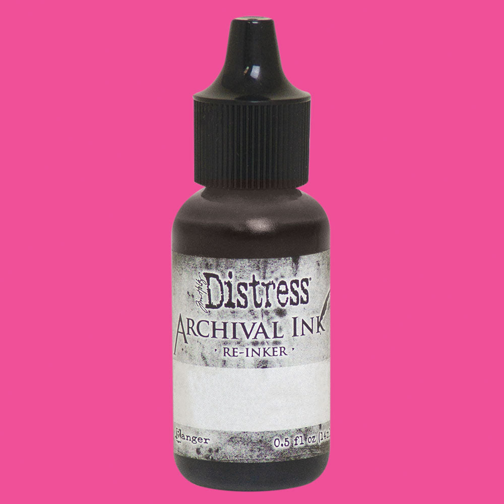 Tim Holtz Picked Raspberry Distress Archival Ink Reinker Refill 0.5oz / 14ml