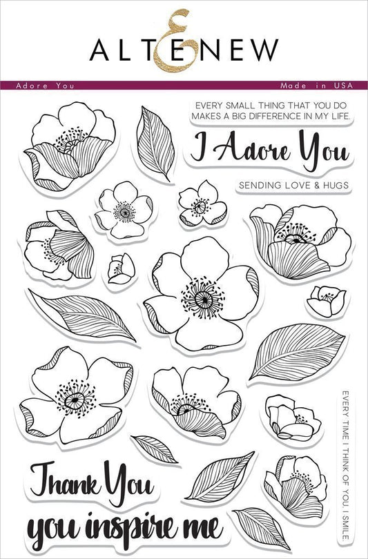 Altenew Adore You Clear Stamps 24pcs Made in USA