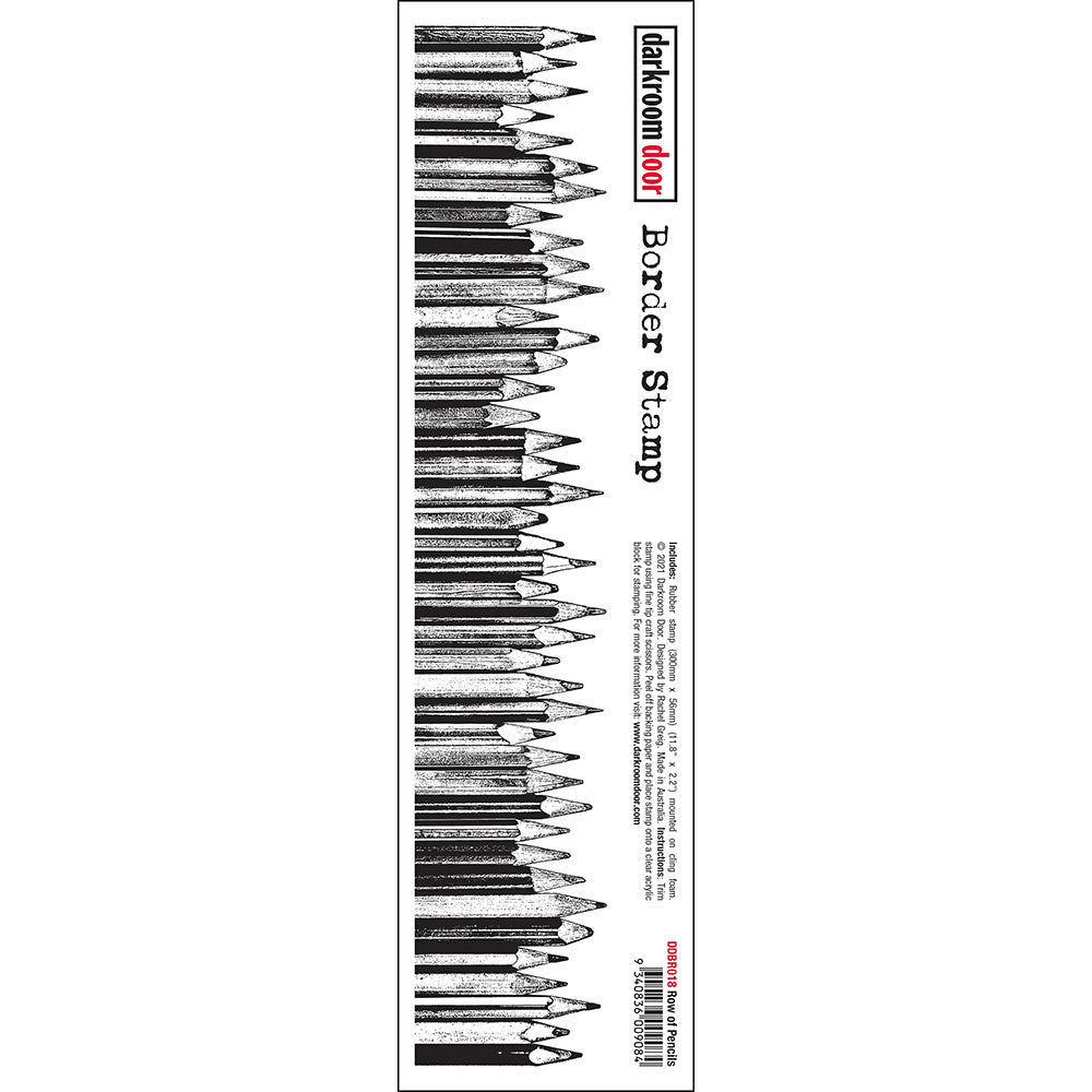 Darkroom Door Border Rubber Stamp Row of Pencils 300mm x 56mm