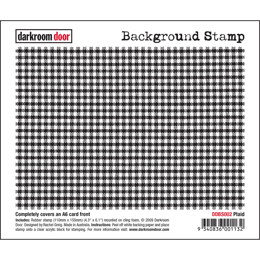 Darkroom Door Background Rubber Stamp Plaid 110mm x 155mm