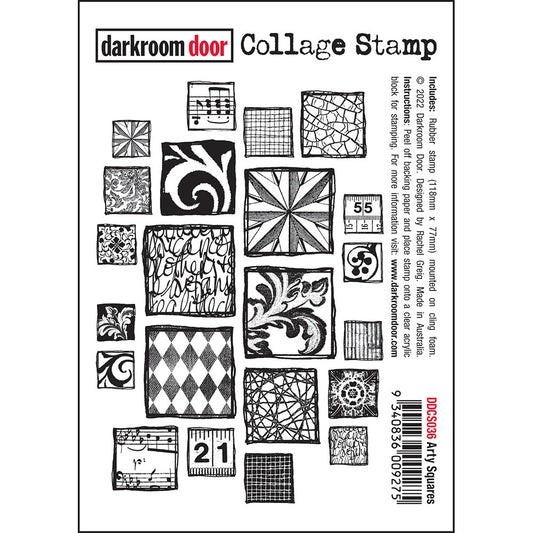 Darkroom Door Collage Rubber Stamp Arty Squares 118mm x 77mm