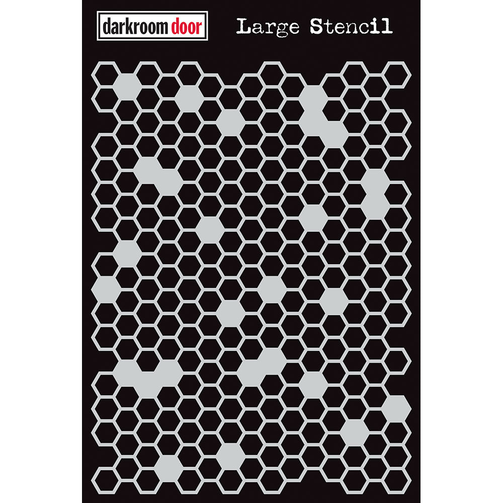 Darkroom Door Large Stencil Honeycomb 9in x 12in Plastic