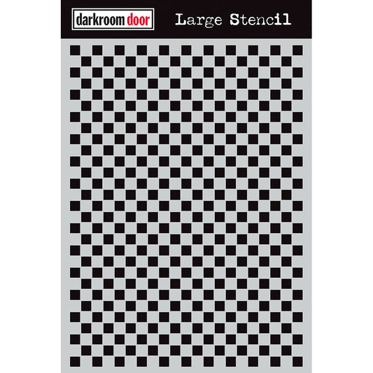 Darkroom Door Large Stencil Checkered 9in x 12in Plastic
