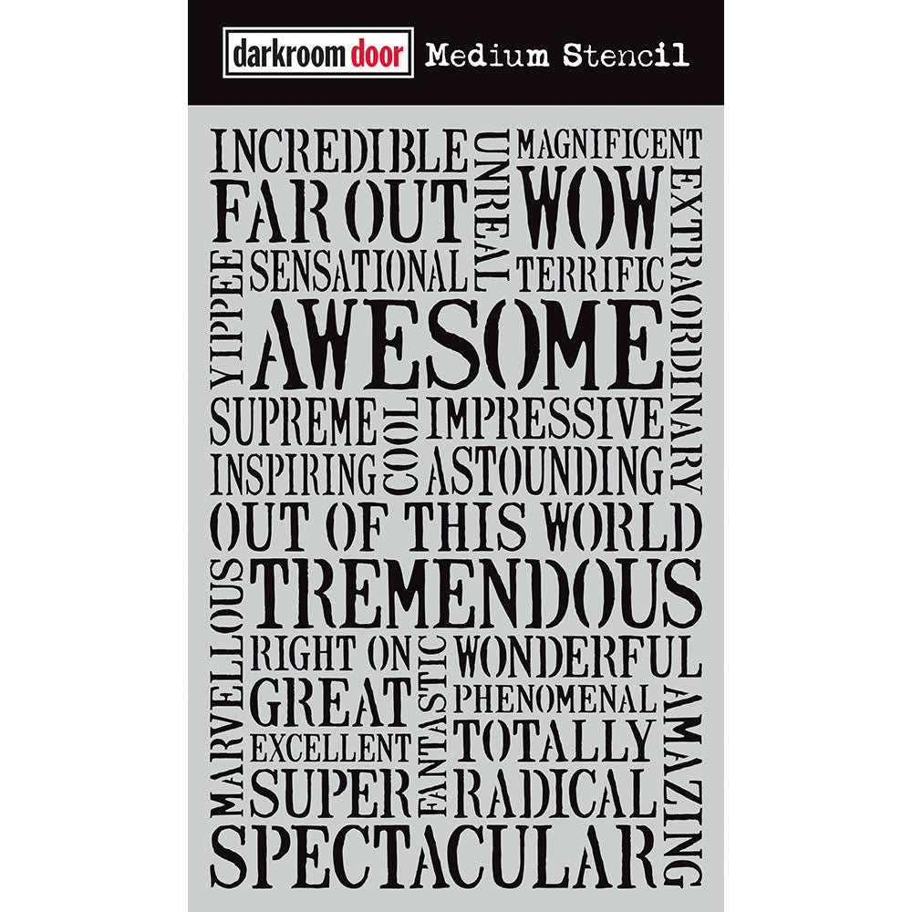 Darkroom Door Medium Stencil Awesome 9" x 6" Plastic