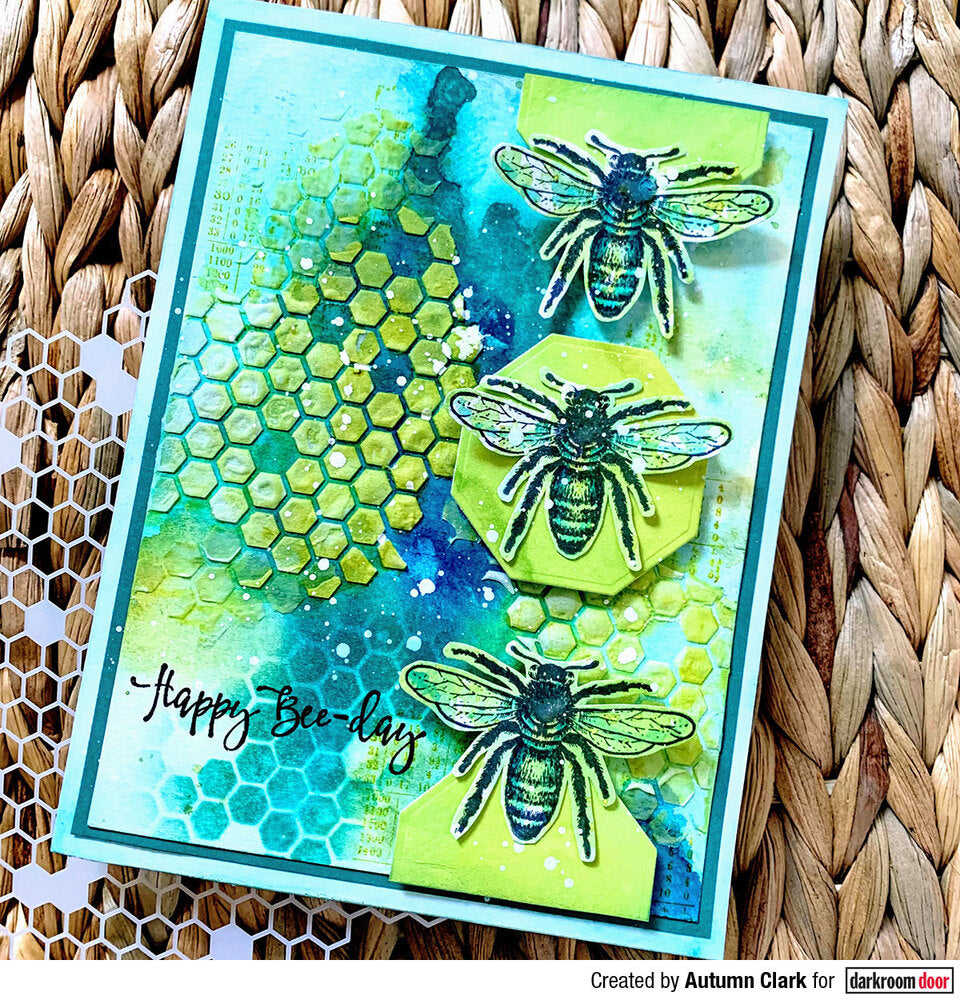 Darkroom Door Small Stencil Honeycomb 4.5in x 6in Plastic