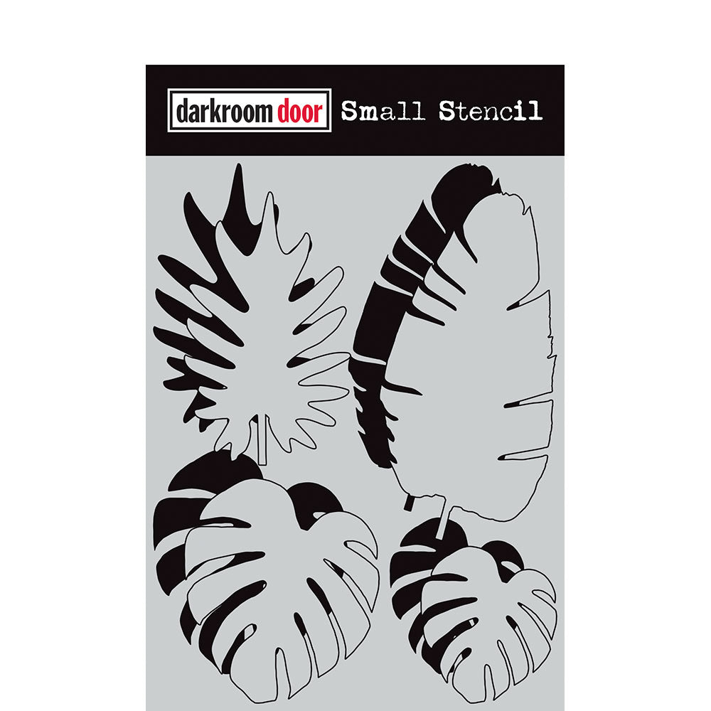 Darkroom Door Small Stencil Tropical Leaves 4.5in x 6in Plastic