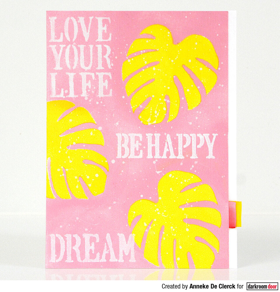 Darkroom Door Small Stencil Tropical Leaves 4.5in x 6in Plastic