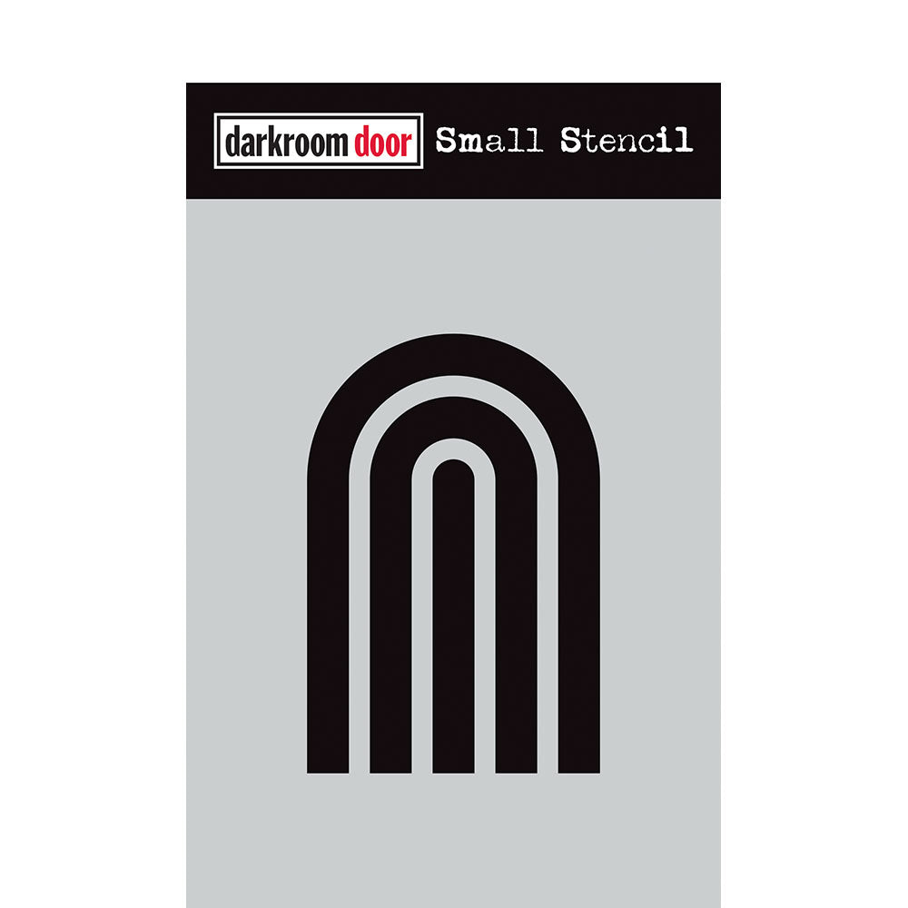 Darkroom Door Small Stencil Round Arch Stripes 4.5in x 6in Plastic