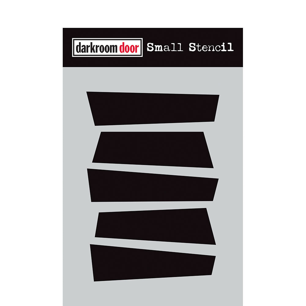 Darkroom Door Small Stencil Five Wonky Strips 4.5in x 6in Plastic