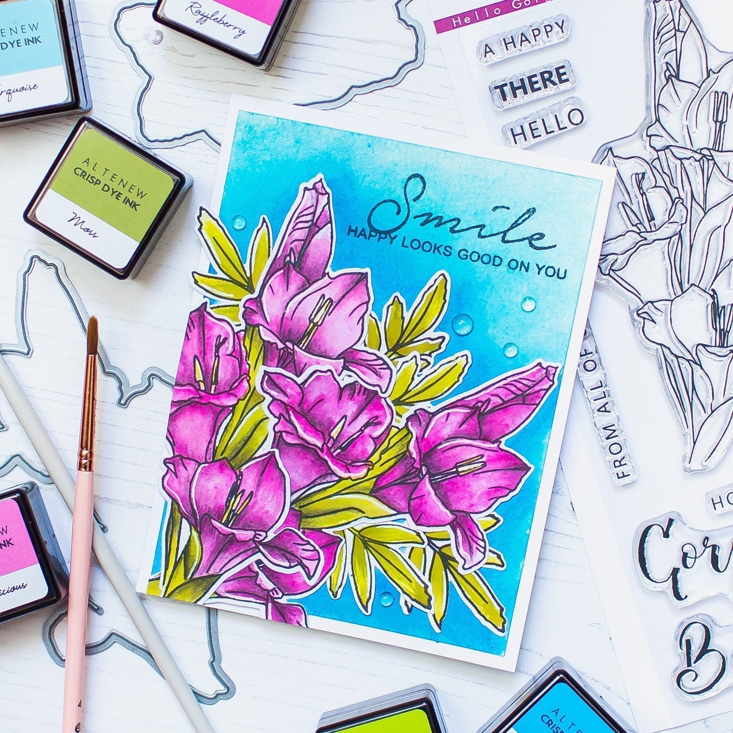 Altenew Hello Gorgeous Clear Stamps 15pcs Made in USA