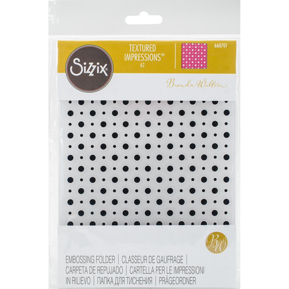Sizzix Embossing Folder Party Time Dots A2 Textured Impressions