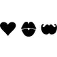 Gel Press Petites Printing Plates Heart Kiss Lips Moustache 3pc Lovely Days
