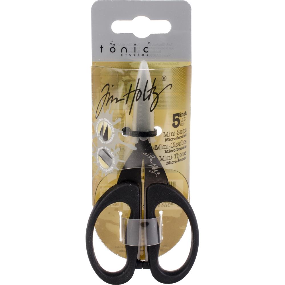 Tim Holtz Titanium Coated Micro Serrated Mini Snips 5 inch Scissors Tonic Studios