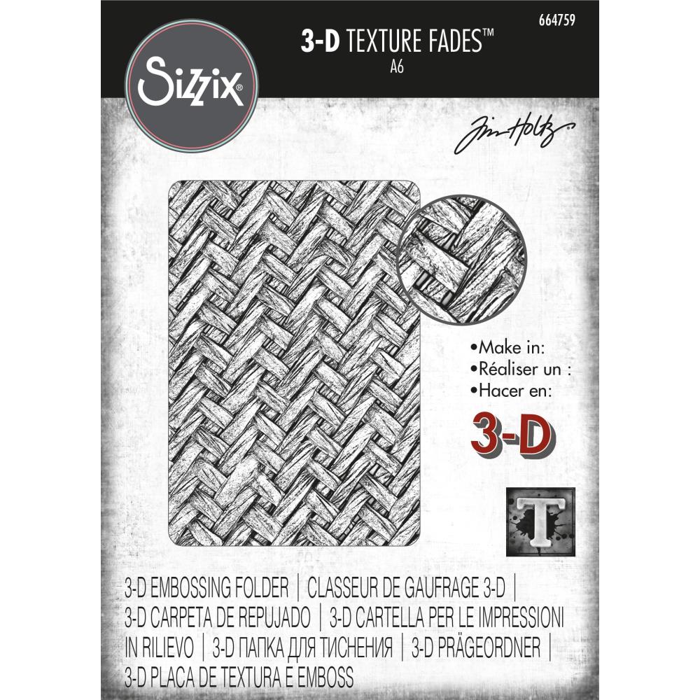 Sizzix Tim Holtz 3D Texture Fades A6 Intertwine Embossing Folder