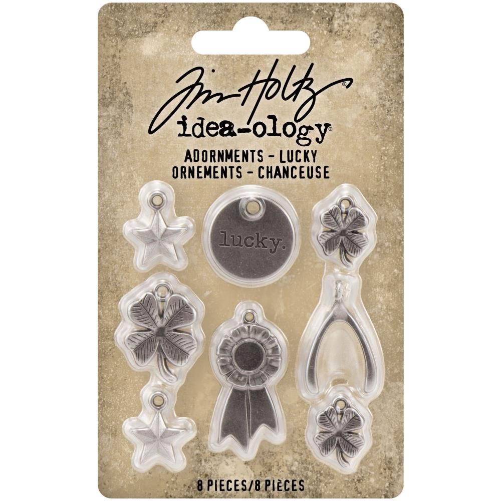 Tim Holtz idea-ology Adornments Lucky Metal 8pc