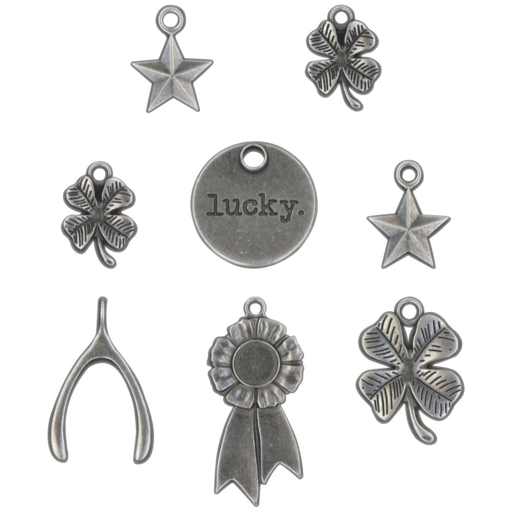 Tim Holtz idea-ology Adornments Lucky Metal 8pc