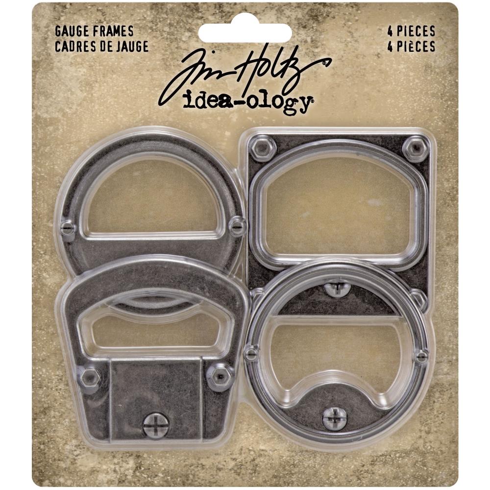 Tim Holtz idea-ology Gauge Frames Antique Nickel Finish Metal 4pc