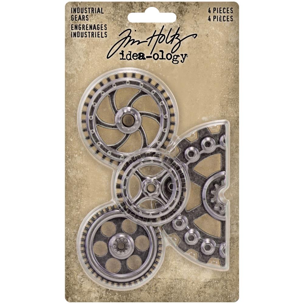 Tim Holtz idea-ology Adornments Industrial Gears Metal 4pc
