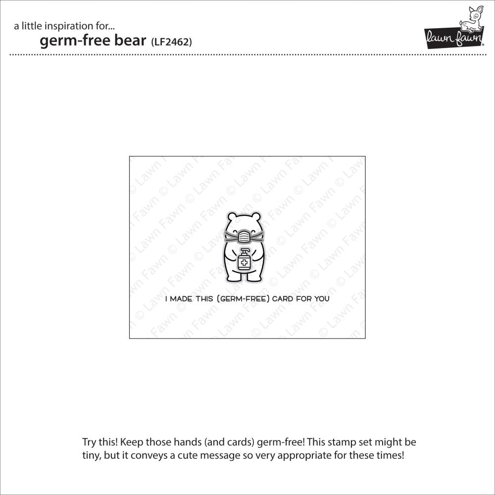 Lawn Fawn Germ Free Bear Photopolymer Clear Stamps 6pc LF2462