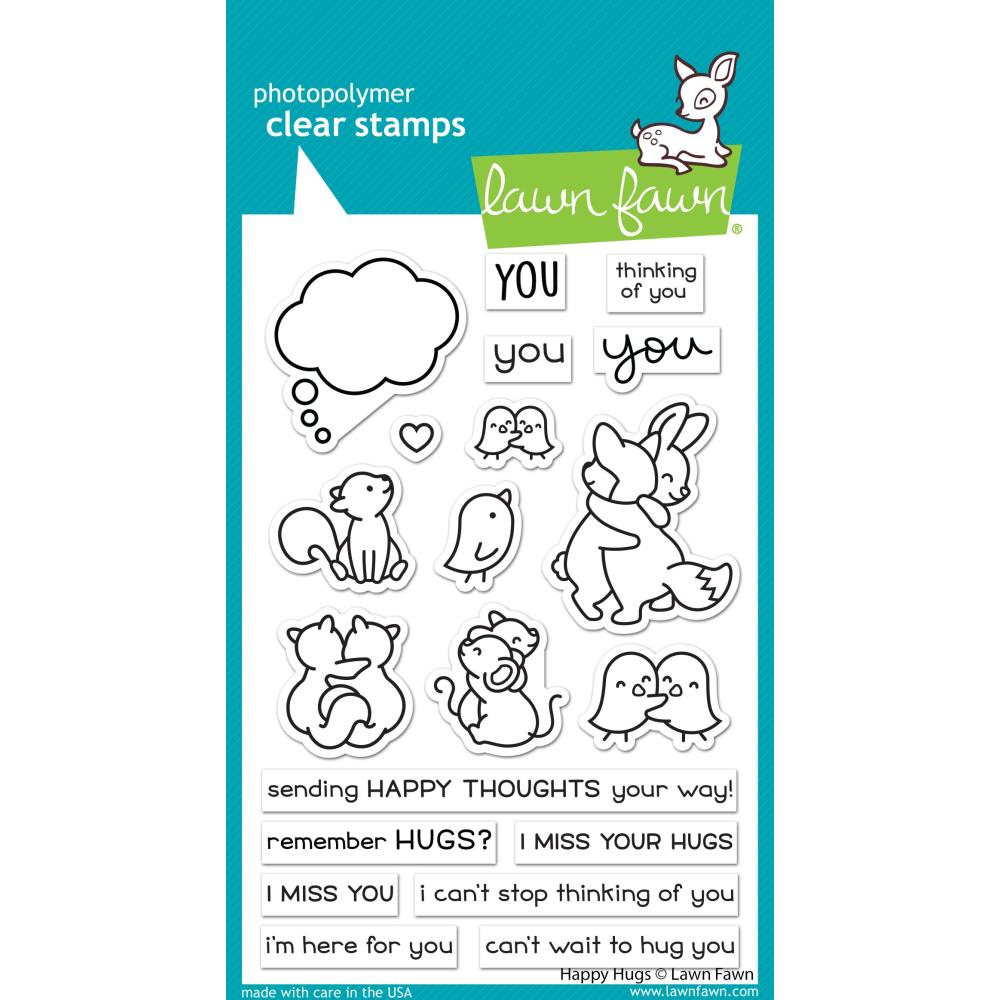 Lawn Fawn Clear Stamps Happy Hugs 20pc Photopolymer LF2556