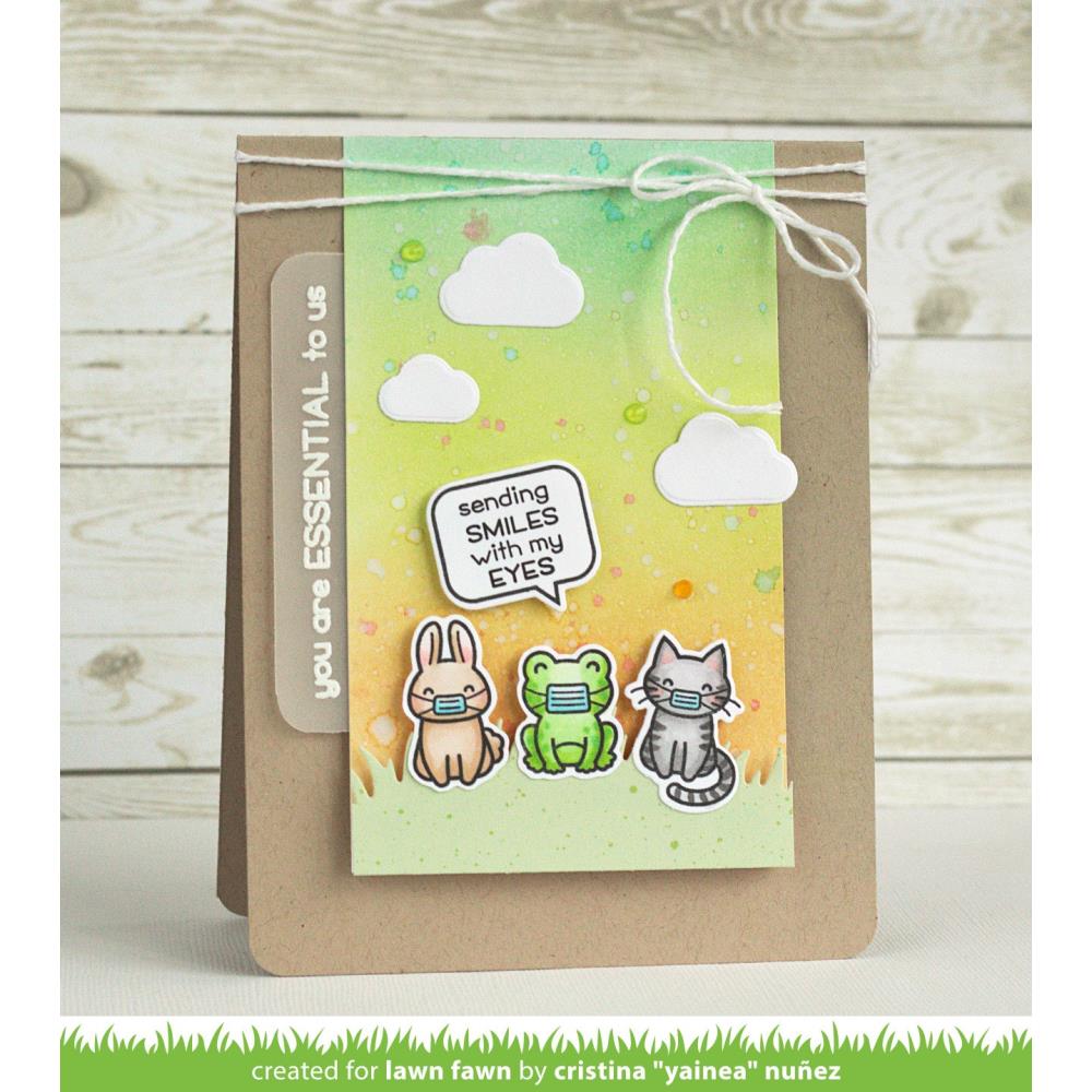 Lawn Fawn Clear Stamps Say What? Masked Critters 14pc LF2560