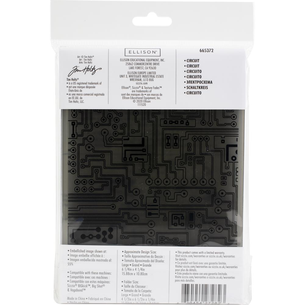 Sizzix Tim Holtz 3D Multi-Level Texture Fades A6 Circuit Embossing Folder