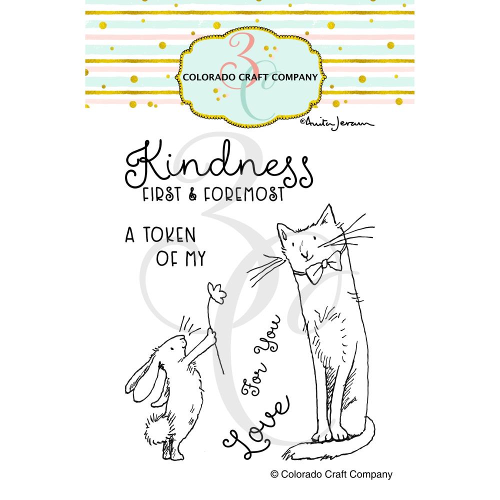 Colorado Craft Company Clear Stamps Kindness First 3" x 4" AJ497