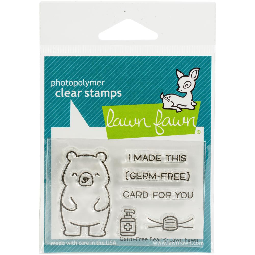 Lawn Fawn Germ Free Bear Photopolymer Clear Stamps 6pc LF2462