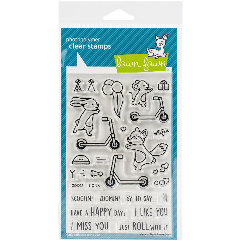 Lawn Fawn Clear Stamps Scootin' By 30pc Photopolymer LF2554