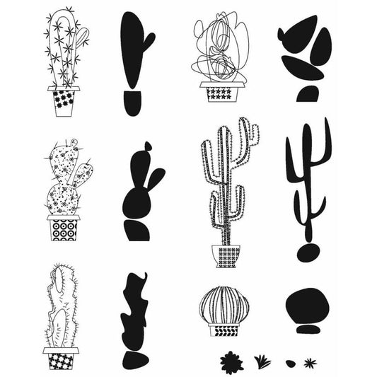 Tim Holtz Collection Rubber Stamps Mod Cactus Stampers Anonymous