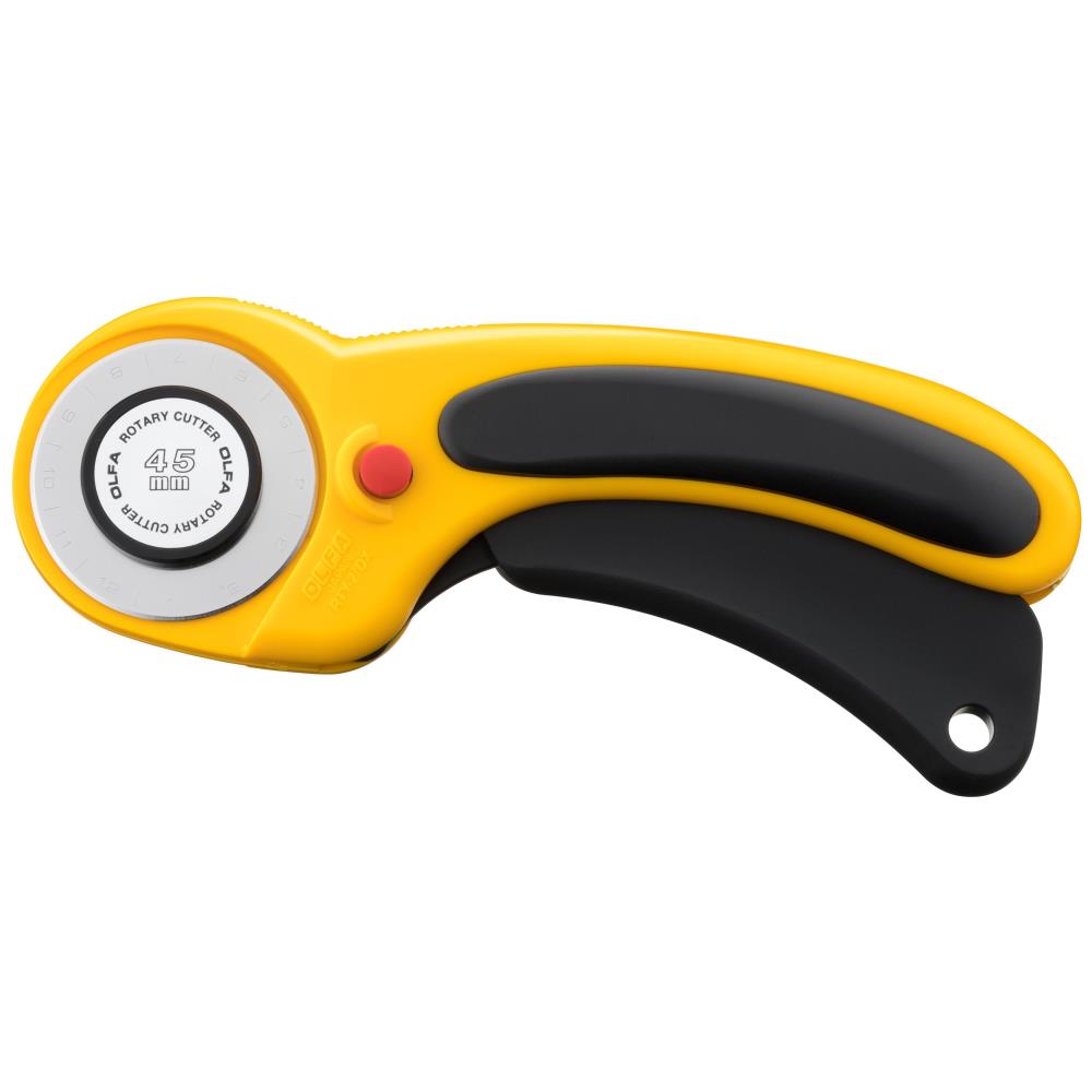 OLFA 45mm Ergonomic Rotary Cutter with Self Retracting Blade Made in Japan