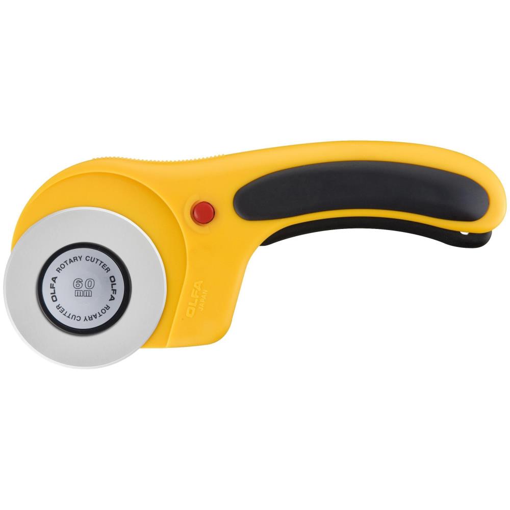 OLFA 60mm Ergonomic Rotary Cutter with Self Retracting Blade Made in Japan