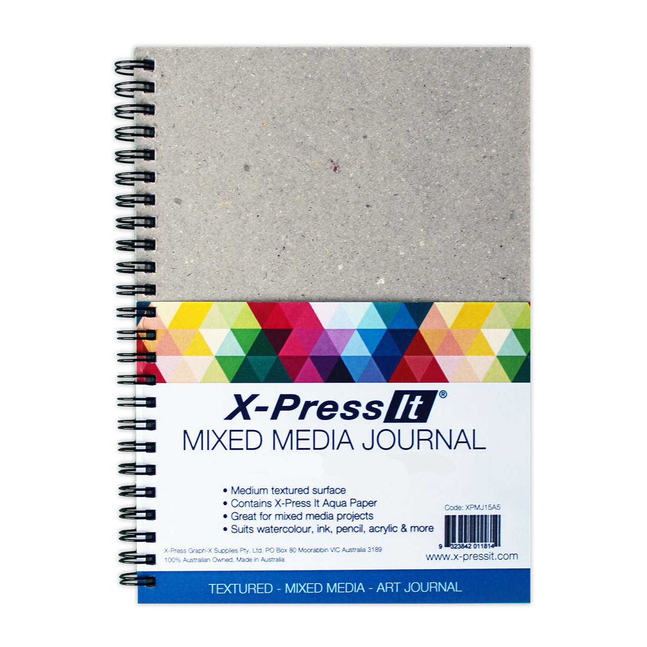 X-Press It Mixed Media Journal 15 sheets A4 Aqua Paper 300gsm