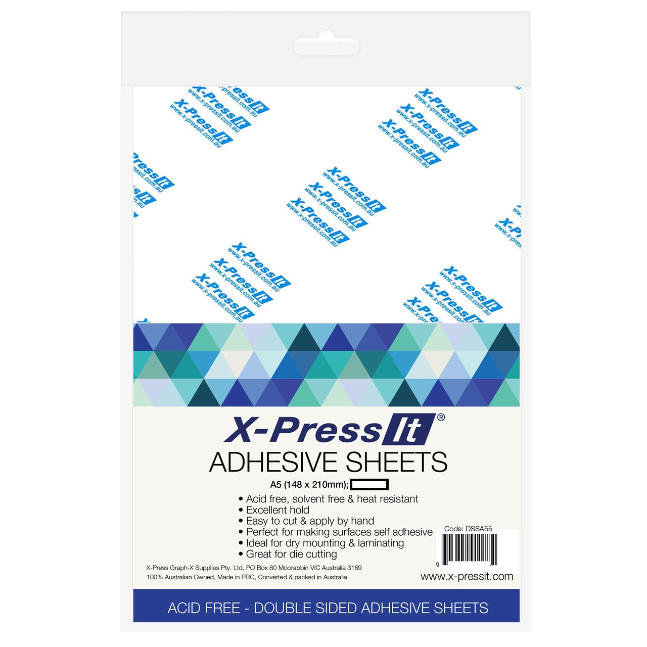 X-Press It Double Sided Tape Adhesive Sheets A5 - 5 Sheets Pack