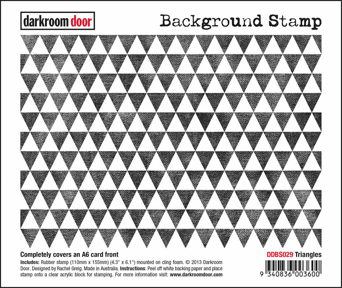 Darkroom Door Background Rubber Stamp Triangles 110 x 155mm
