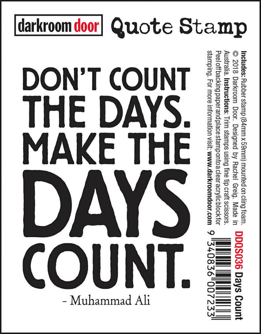 Darkroom Door Quote Rubber Stamp Days Count 59mm x 84mm