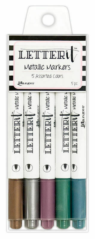 Letter It Metallic Markers Ranger - 5 Assorted colours - Fine Tip