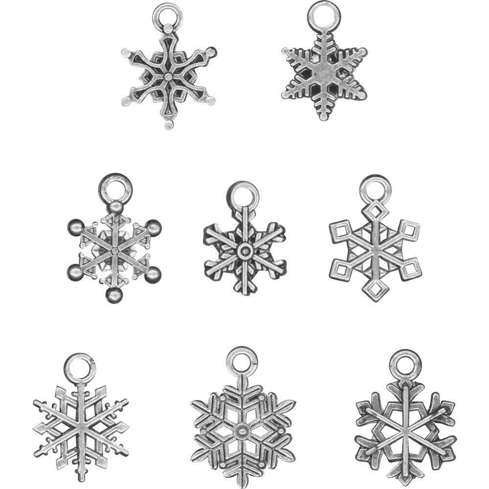 Tim Holtz idea-ology Snowflakes Adornments Decorations Christmas 8pcs