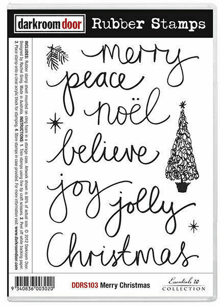 Darkroom Door Rubber Stamp Set Merry Christmas