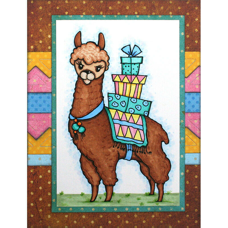 Stampendous Llama Delivery Cling Rubber Stamp Christmas Birthday - 1pc