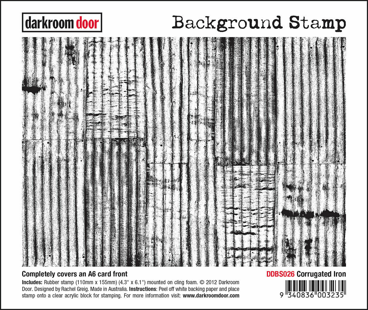 Darkroom Door Background Rubber Stamp Corrugated Iron 110mm x 155mm